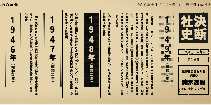 決断社史 一九四〇年代の紙面